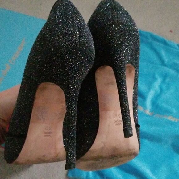 Jean Michel Cazabat black sparkly shoes 39 Pums Heels - Picture 8 of 8